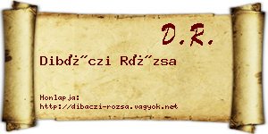 Dibáczi Rózsa névjegykártya